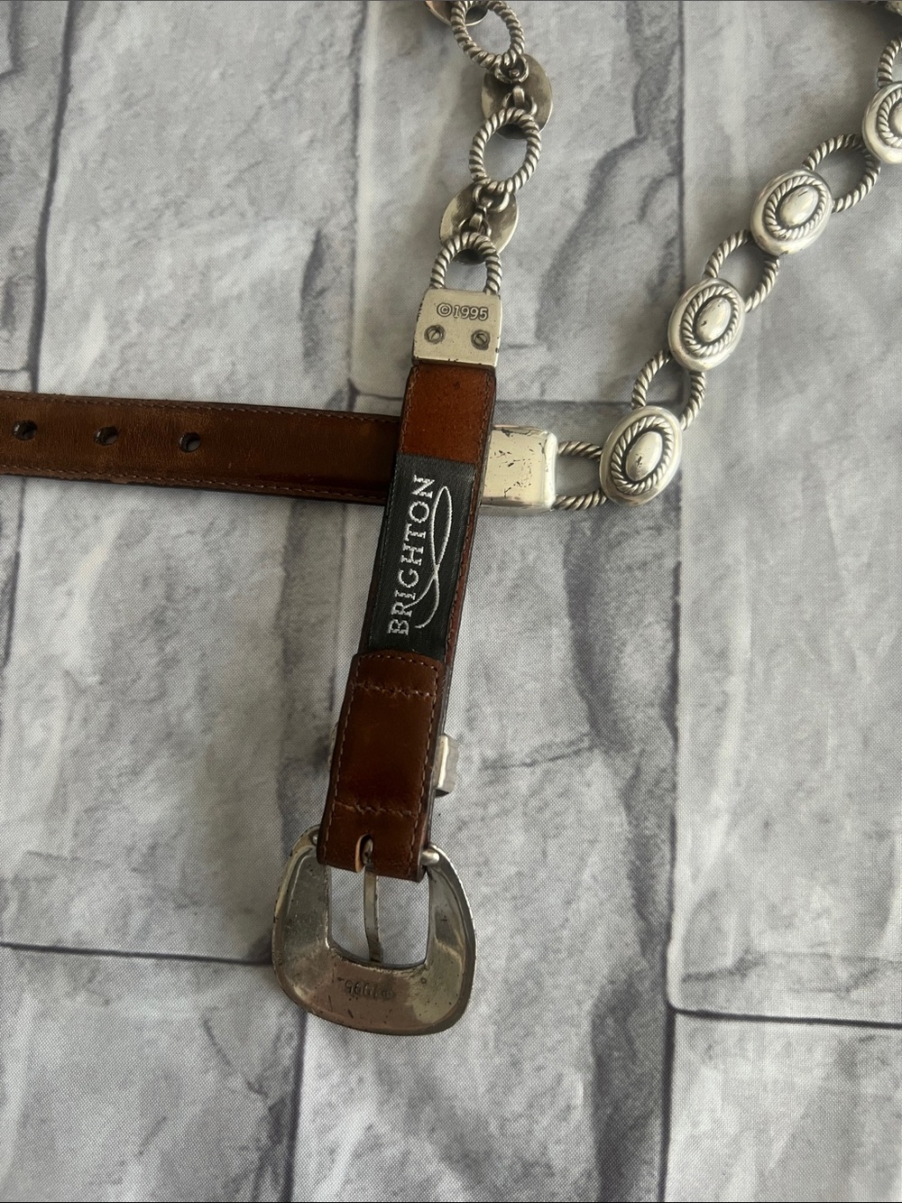 VINTAGE 90’s BRIGHTON DANTY BELT SIZE LARGE VINTAGE SIZE - Picture 3 of 5